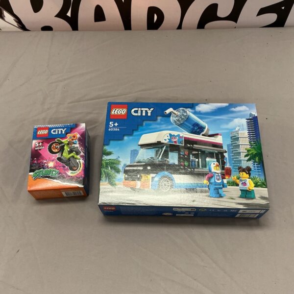 Sealed Lego City sets 60384 and 60356 in original packaging.