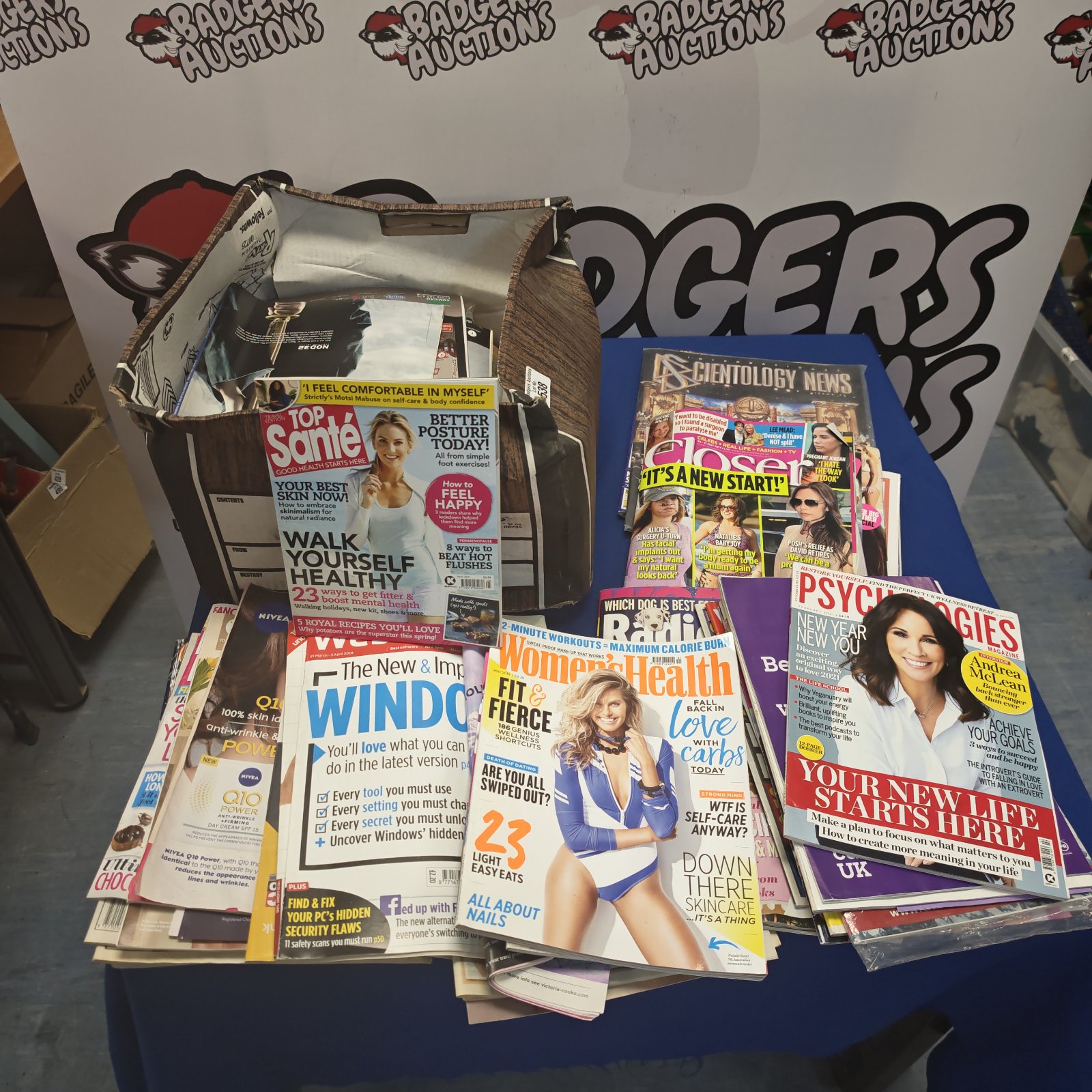 Mixed lot of lifestyle magazines including Closer and Scientology publications.
