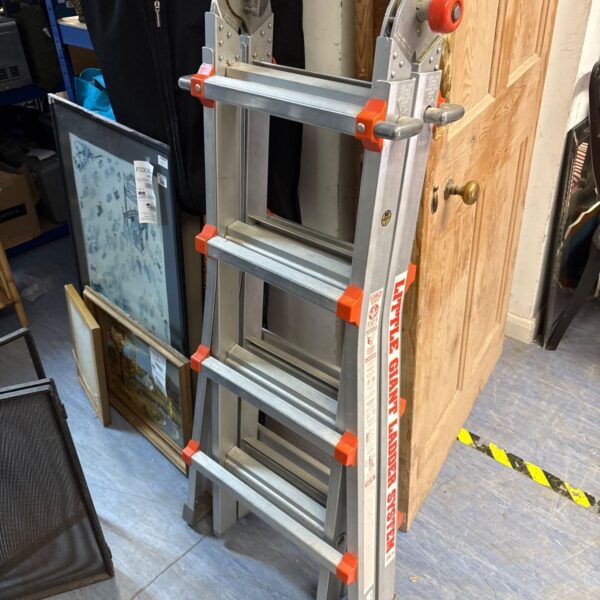 Aluminium Little Giant ladder system in a home setting.
