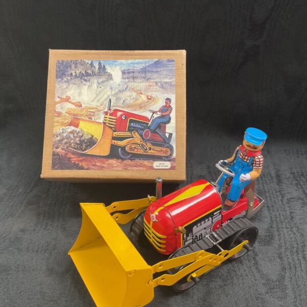 Clockwork Tinplate caterpillar Digger with box