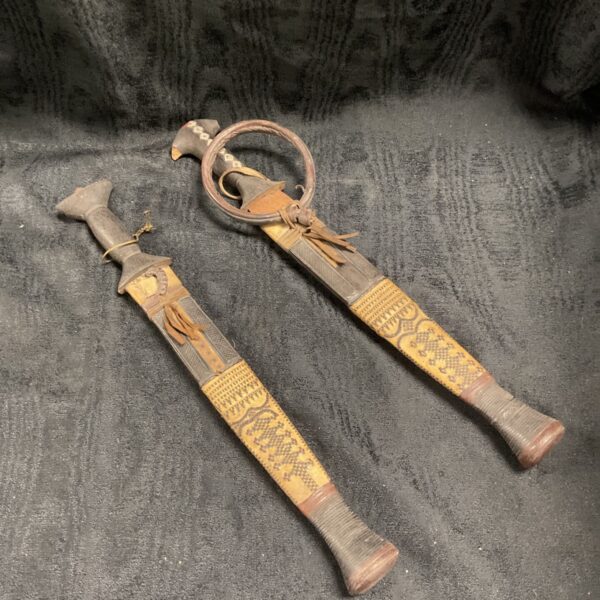 Two North African arm Daggers or short swords, Hausa or Tuareg possibly Sudanese