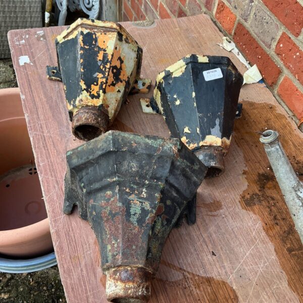 Three cast iron drain pipe hopper