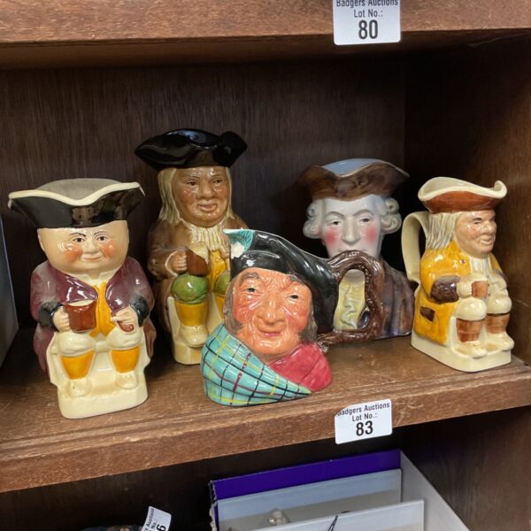 Collection of character jugs inc tony woods