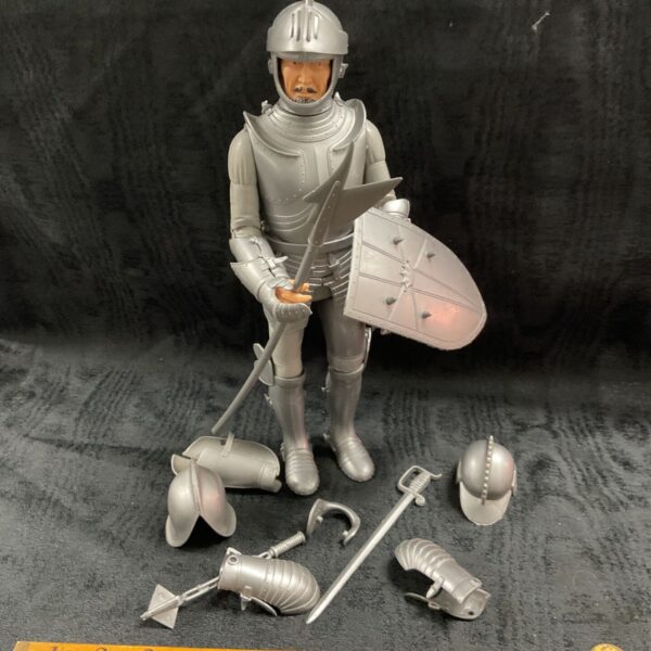 Louis Marx Noble Knights Sir Stuart vintage plastic knight figure with accessories