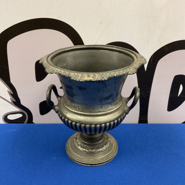 Antique Mappin Brothers silver plate urn pot with scroll handles and fluted body