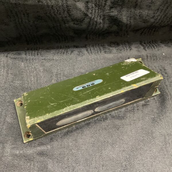 Green painted M.E.L tank periscope sight showing top housing and maker's plate