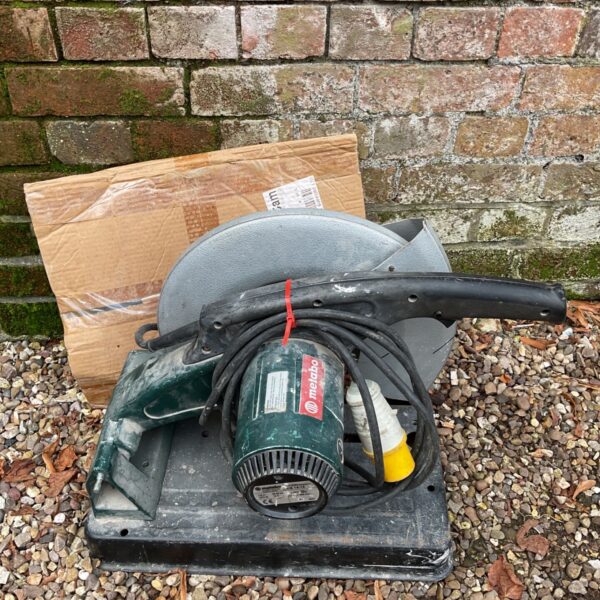 Metabo 110v disc cutter, a vintage power tool for metal cutting.