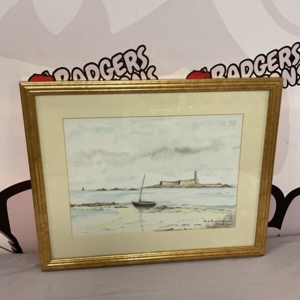 Michel Syson watercolour painting of a boat at Fort Gigogne.