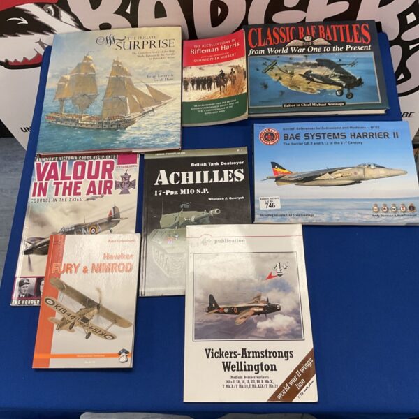Lot of vintage military history books including RAF battles and valour.