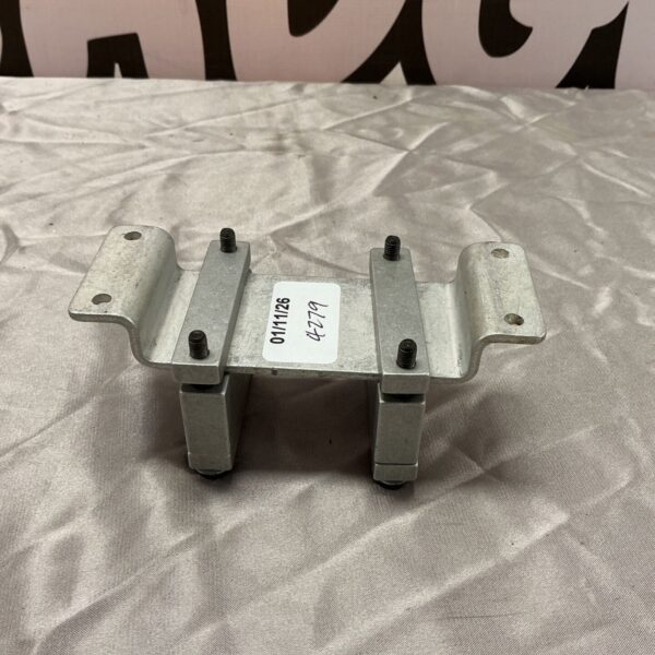 Silver metal model aero engine bench testing block with threaded set screws