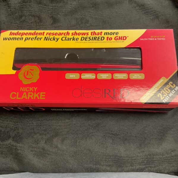 Nicky Clarke Desired hair straightener, vintage styling tool.