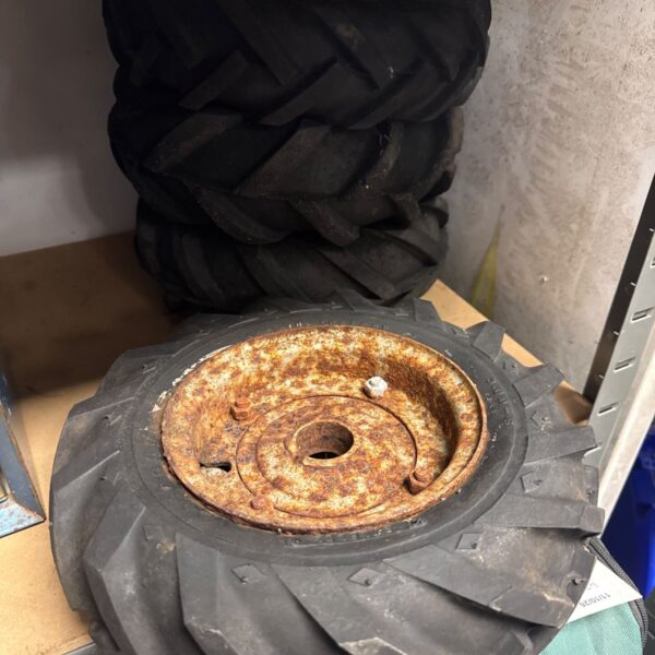 Vintage Norlet & Merry tiller wheel with 3.00-6 tyre.