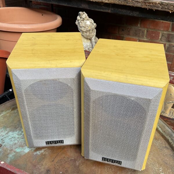 Pair of Acoustic Solutions AV 20 bookshelf speakers with wood-effect cabinets