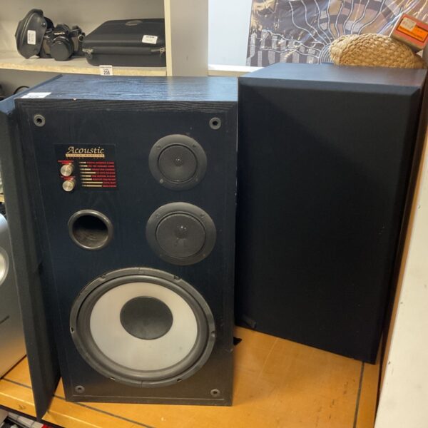 Pair of large Acoustic studio monitor speakers, series 3311, black cabinets