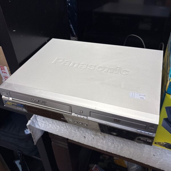 Silver Panasonic VHD1 DVD/CD player and video cassette recorder front view