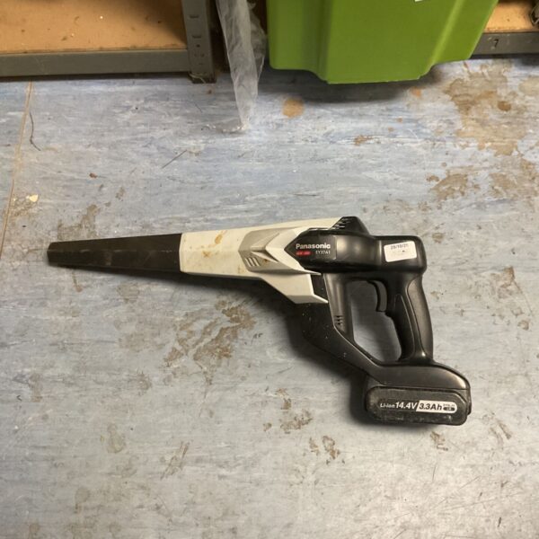 Panasonic EY37A1 cordless jobsite blower with 14.4V Li-ion battery attached