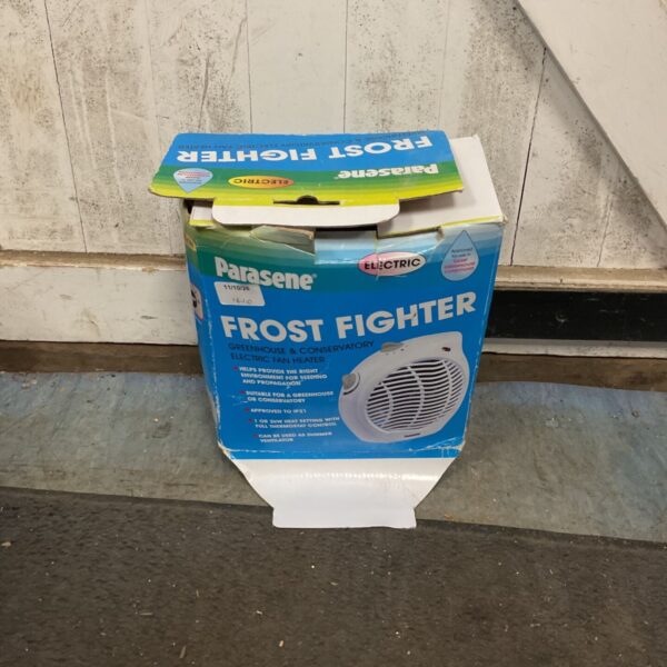 Parasene Frost Fighter heater for greenhouses and conservatories.