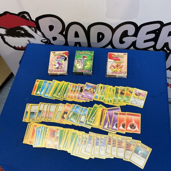 Pokémon card collection with empty boxes for collectors.