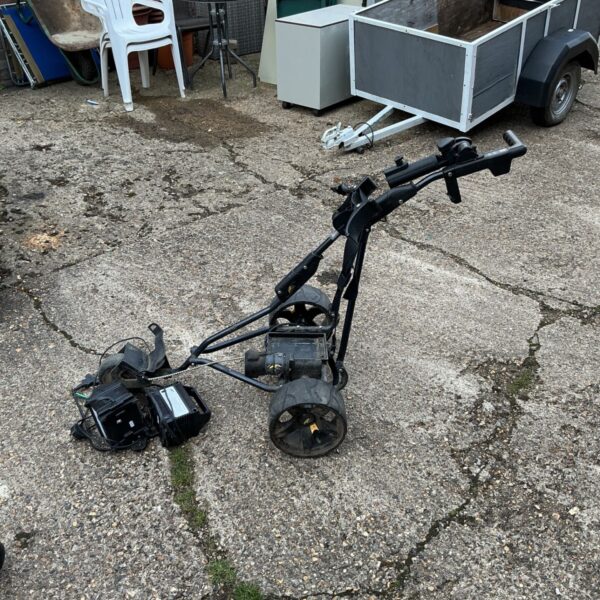 Used Powerkaddy golf trolley with battery and charger for sale.