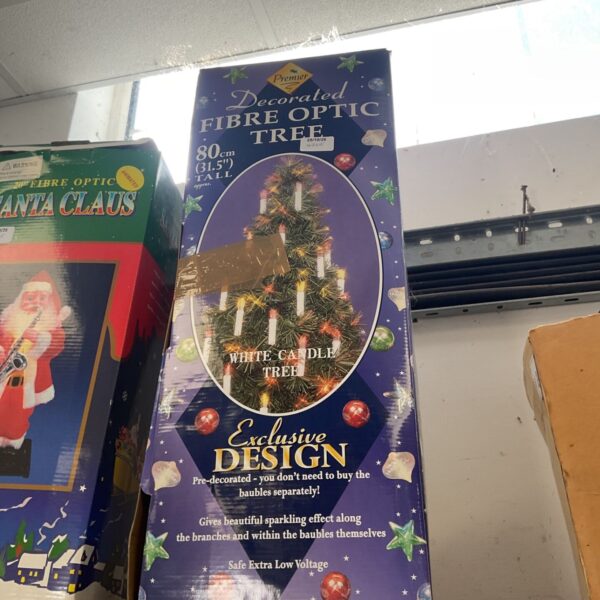 Premier 80cm decorated fibre optic Christmas tree boxed in blue packaging