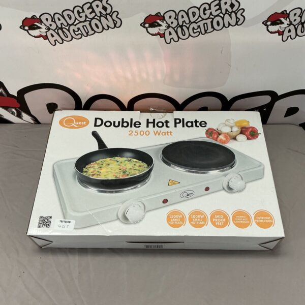Used Quest Double Hot Plate 2500W electric cooktop for kitchen.
