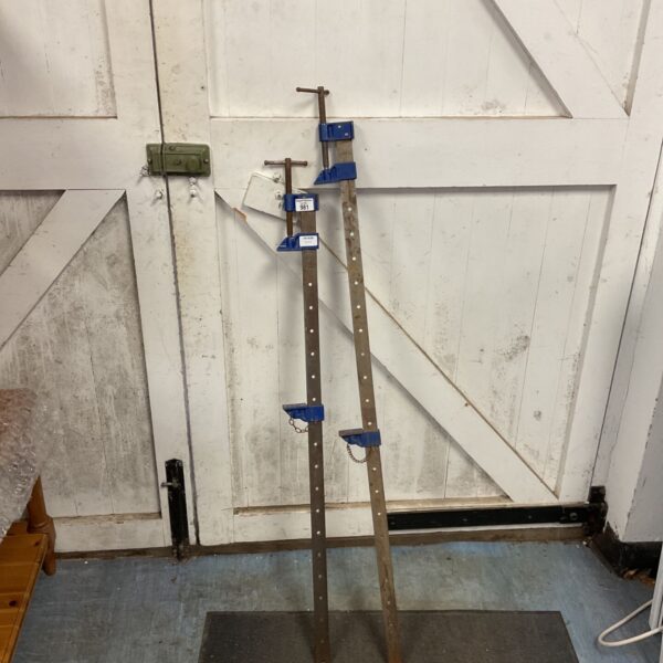 Vintage Record 135 sash clamps for woodworking and joinery.