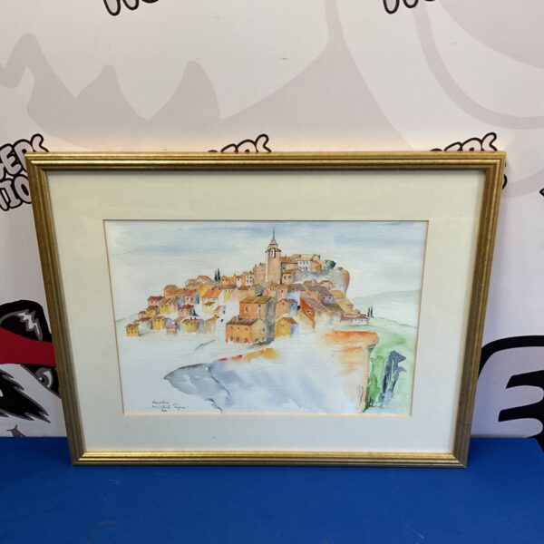 Original watercolour painting of Roussillon, France by Michel Syson.