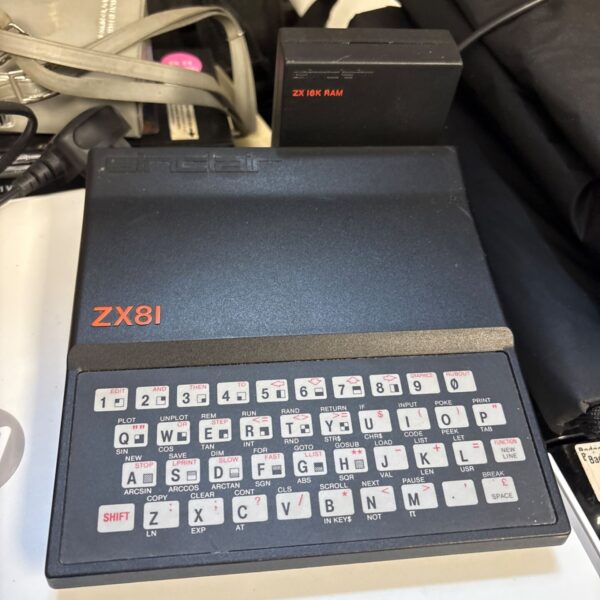 Vintage Sinclair ZX81 computer with 16K RAM expansion.