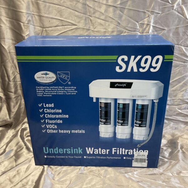 New SK99 undersink water filter in original packaging.