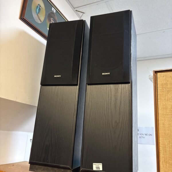 Pair of Sony Brooklands Edition SS-176EB floor-standing speakers with black grilles