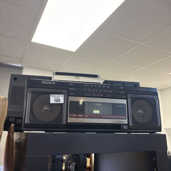 Vintage Sony CFS-230L boombox with AM/FM radio and cassette player.
