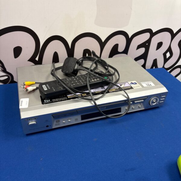 Silver Sony DVP-NS700V DVD player with remote control and cables