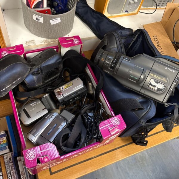 Sony DCR-HC32 Handycam camcorder with accessories in a mixed lot.