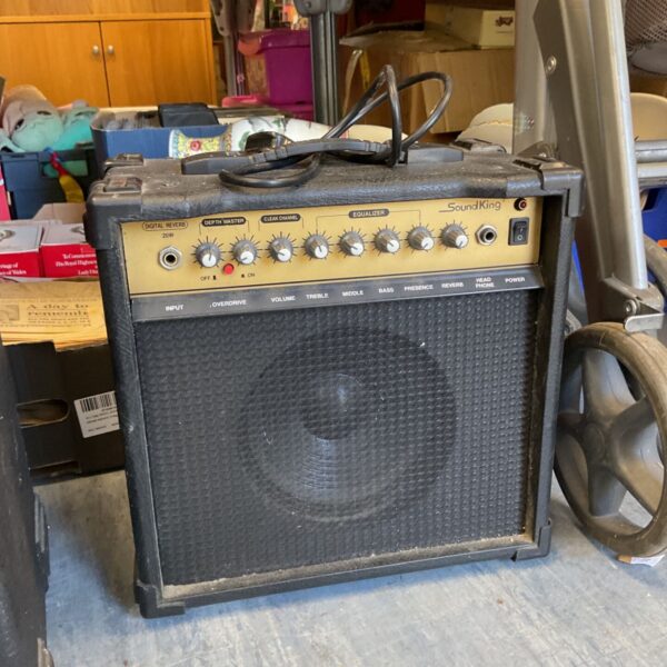 Vintage Sound King 20w guitar amplifier with controls visible.