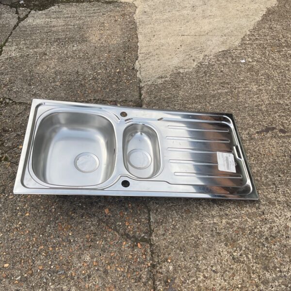 Stainless steel kitchen sink, 100x50cm, used condition.
