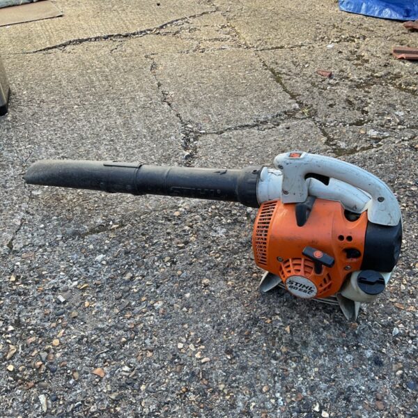 Used Stihl BG56C petrol leaf blower for garden clearing.