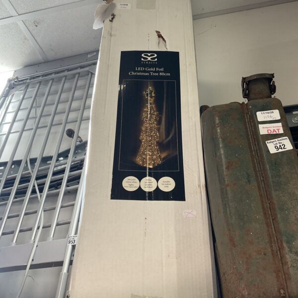Straits 80cm LED gold foil Christmas tree in box.