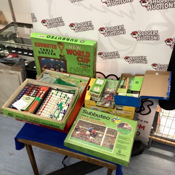 Vintage Subbuteo football sets job lot, including World Cup edition.