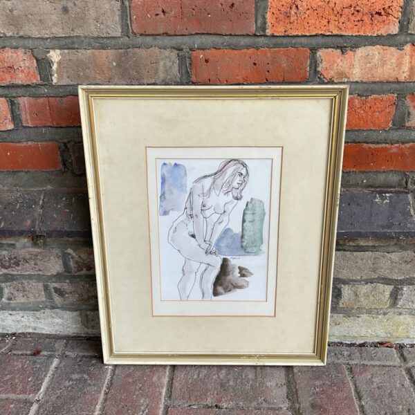 Sydney Horn Shepherd watercolour nude portrait, 20th century British art.