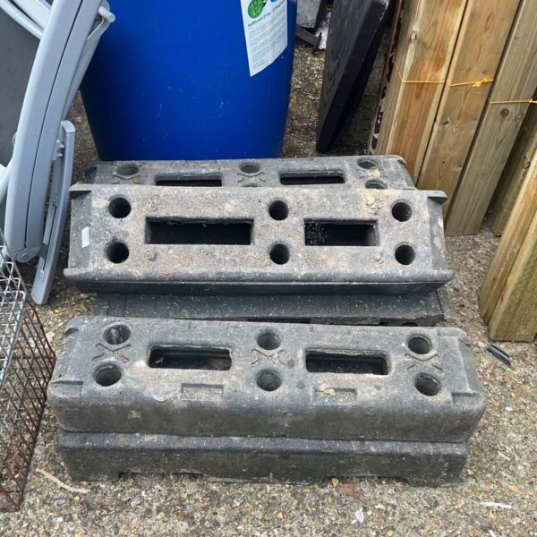 Rubber temporary fence base for event safety and crowd control.