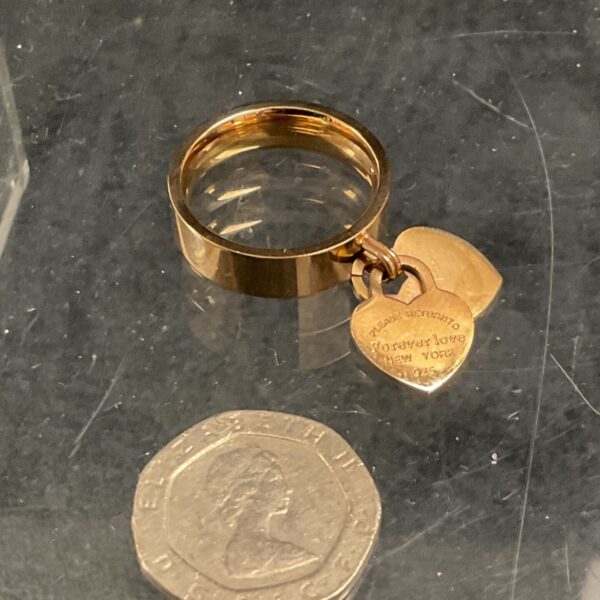 Vintage Tiffany & Co Forever Love rose gold ring, size P.