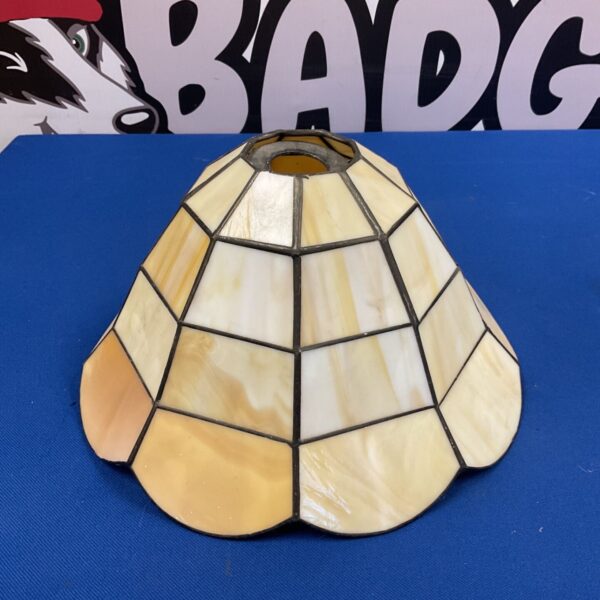 Vintage Tiffany style lamp shade in warm amber slag glass.