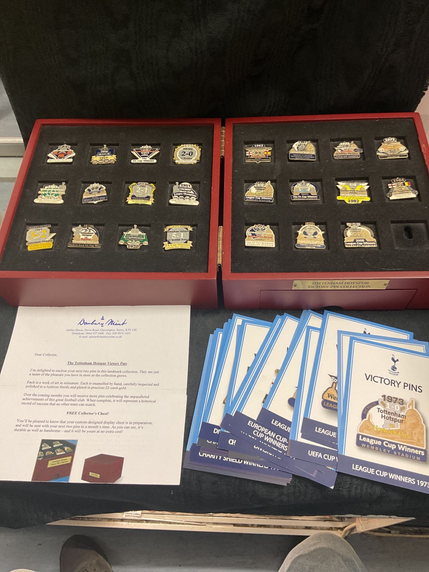859 Tottenham danbury mint winners pin badge collection complete set of 23
