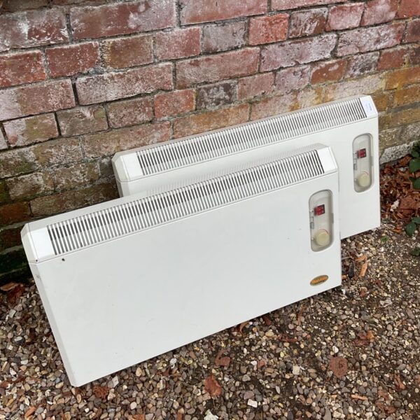 Vintage Ventaxia wall heaters with brackets, retro electric heating.