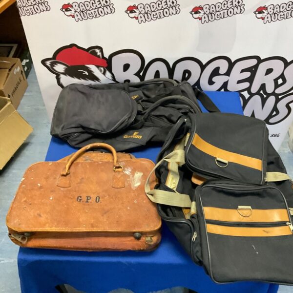 Vintage bags lot featuring GPO and Guinness branding.
