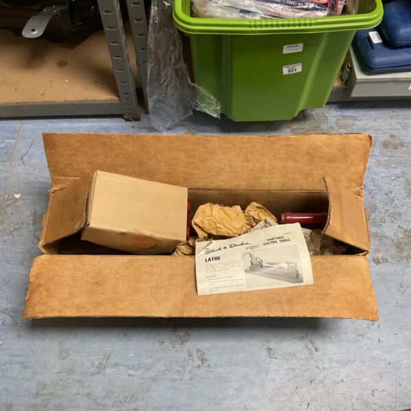 Vintage Black and Decker Utility portable electric lathe in original cardboard box