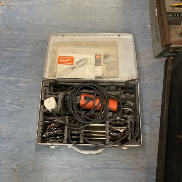 Vintage Fein Multimaster MSxe 636 tool kit in open case.