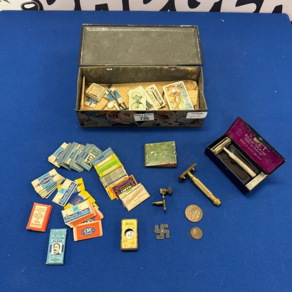 Vintage shaving kit with Gillette blades and auto strop.