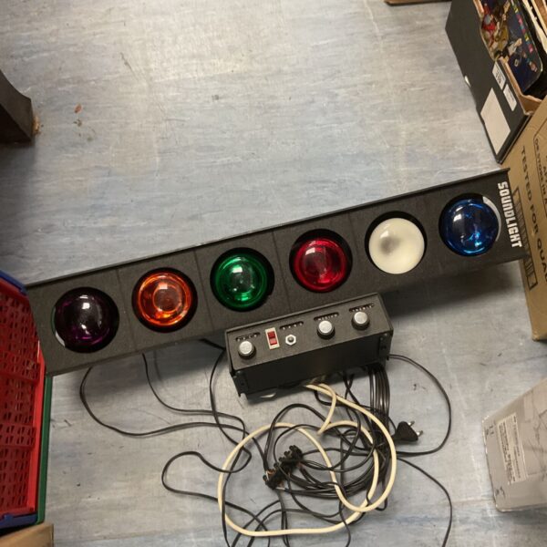 Vintage soundlight DJ lighting unit with controller.