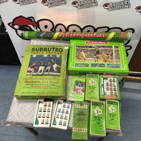 Vintage Subbuteo table soccer bundle with Continental Club Edition box and team boxes